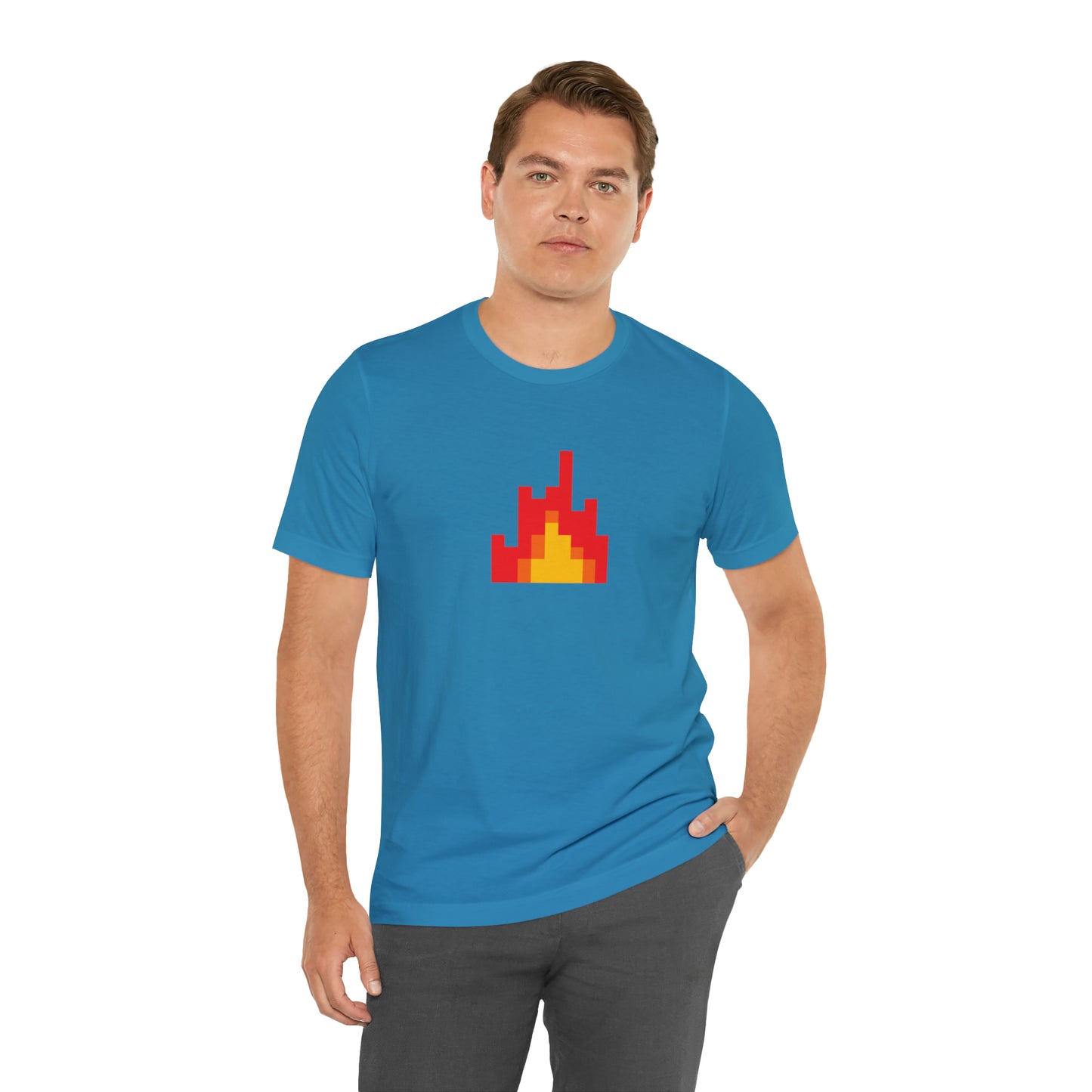 Fire shirt with 8-Bit Fire Graphic Trendy Teens