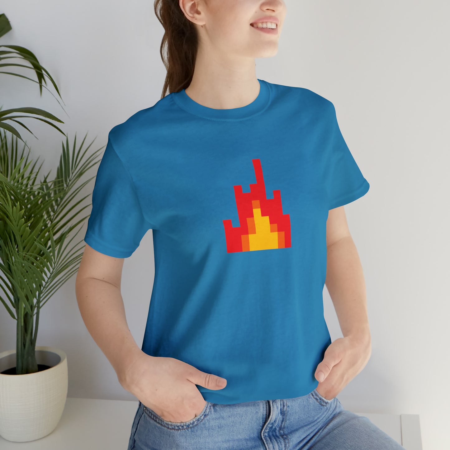 Fire shirt with 8-Bit Fire Graphic Trendy Teens