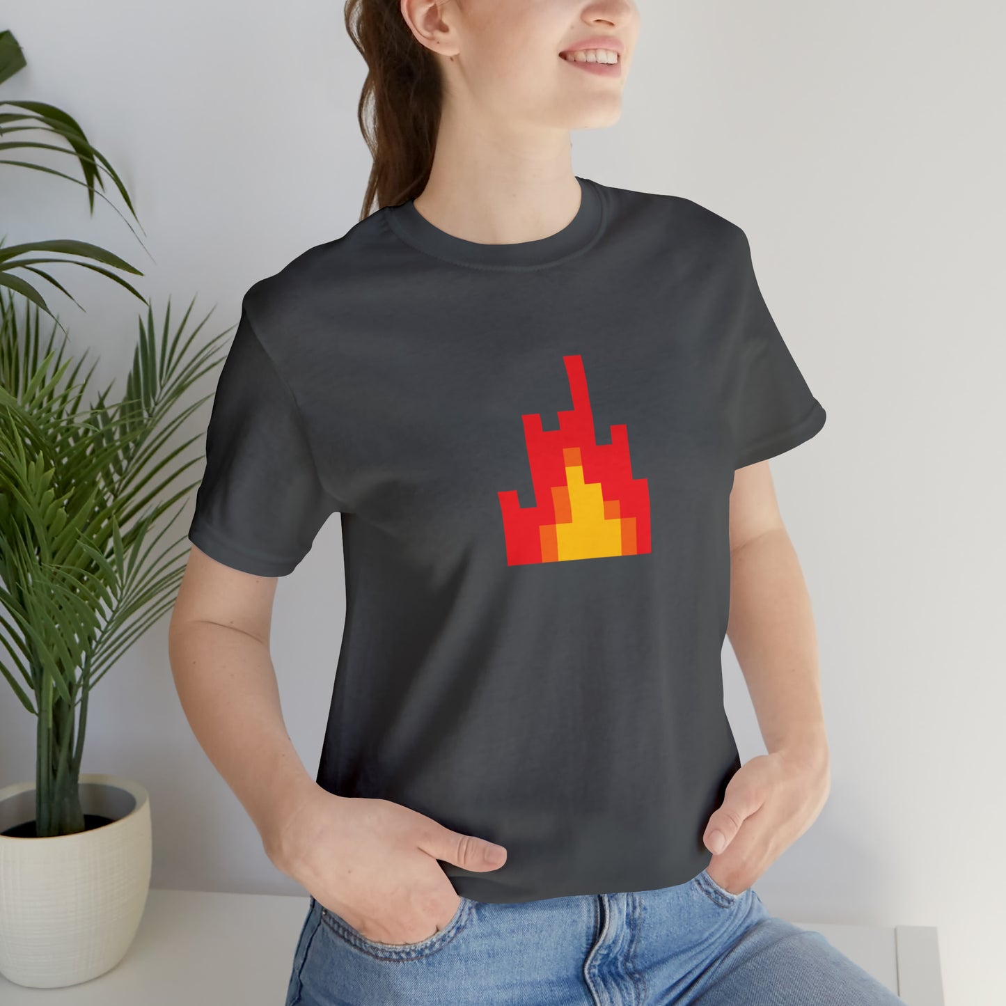 Fire shirt with 8-Bit Fire Graphic Trendy Teens