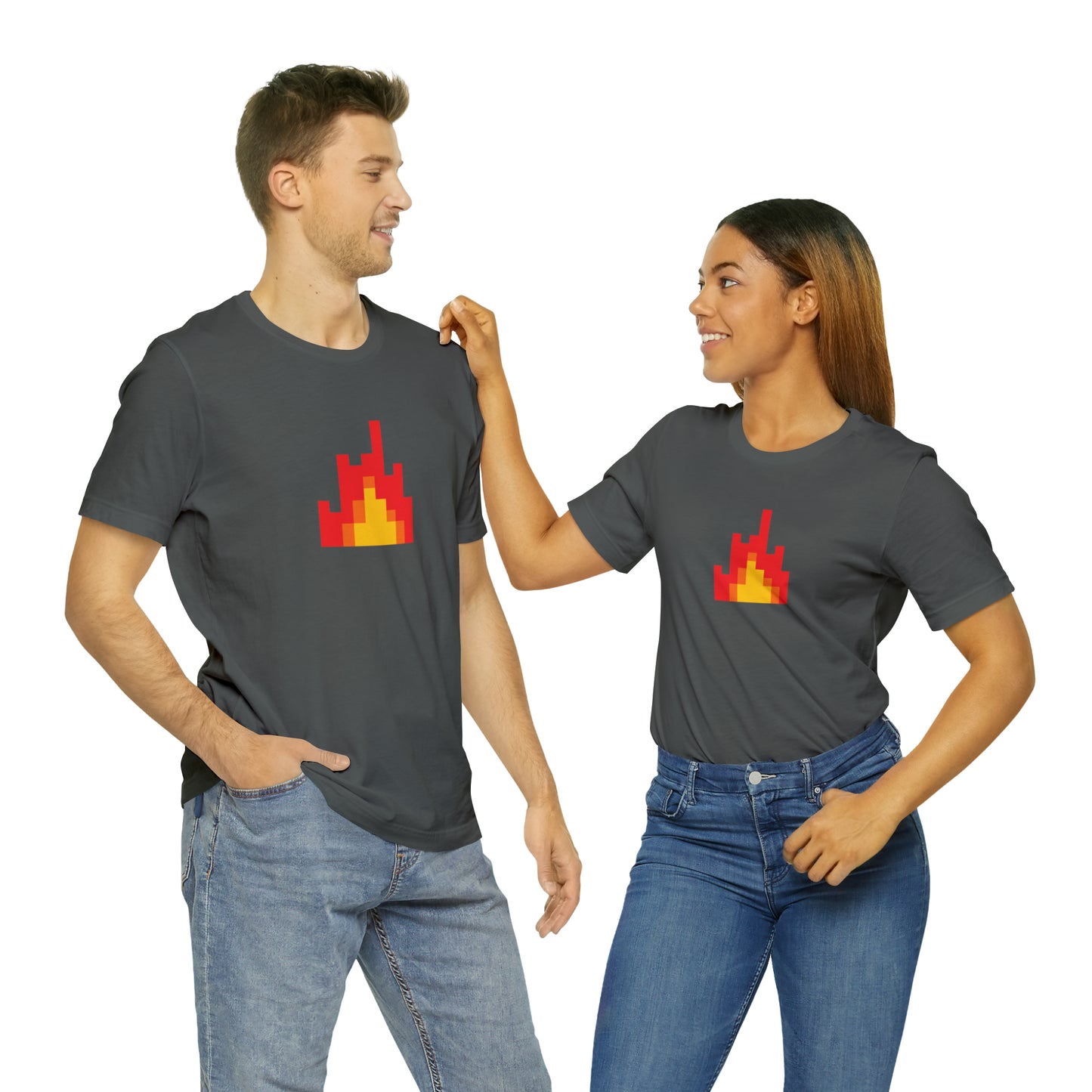 Fire shirt with 8-Bit Fire Graphic Trendy Teens