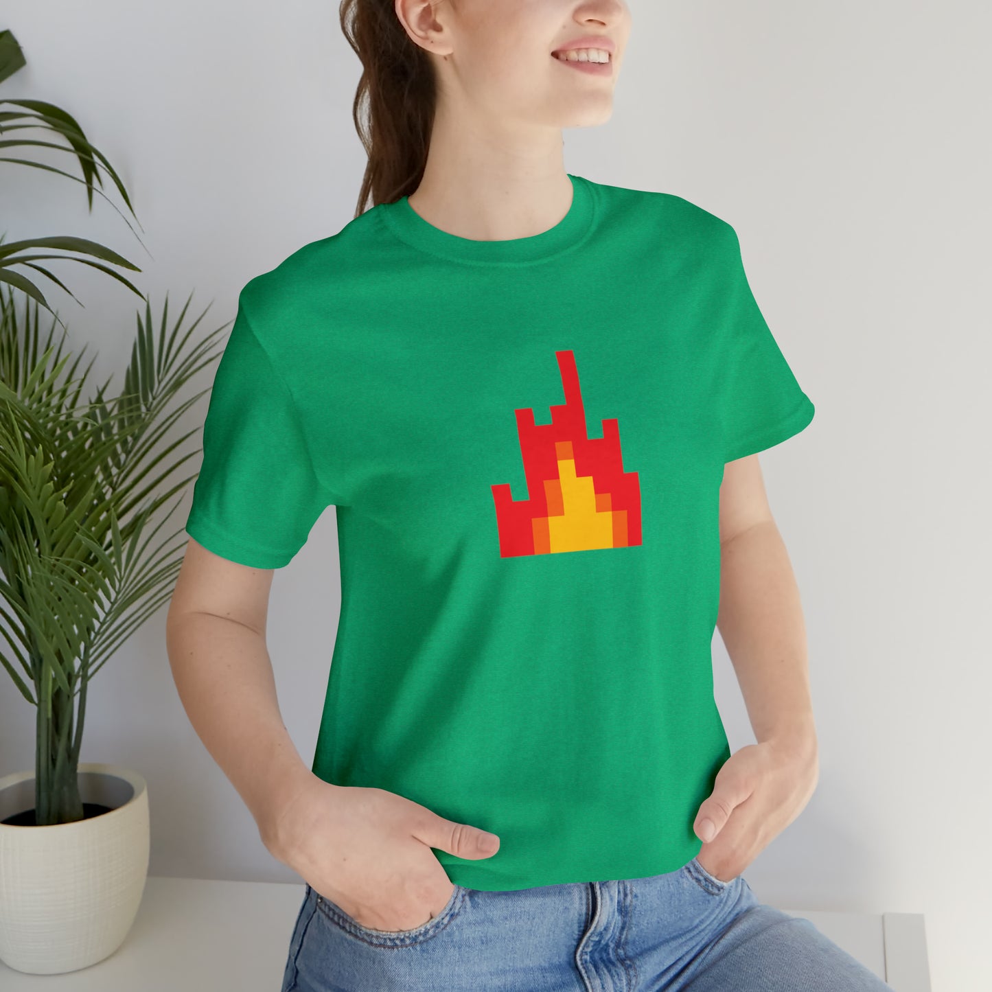 Fire shirt with 8-Bit Fire Graphic Trendy Teens