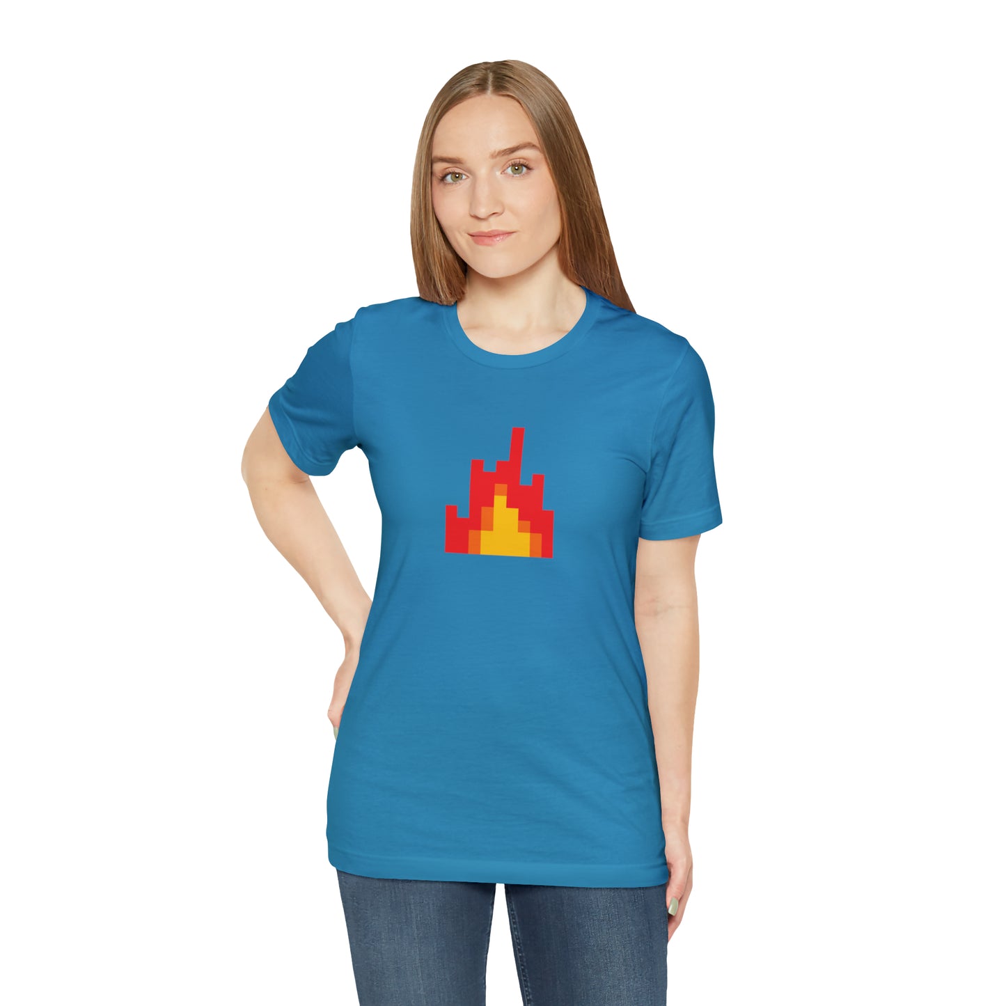 Fire shirt with 8-Bit Fire Graphic Trendy Teens